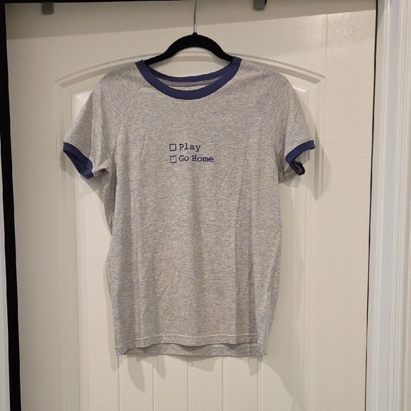 Nike Tops - Nike DRY FIT Fitted Blue and Gray Short Sleeve Ringer Tee